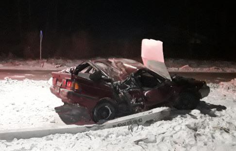 Один пассажир погиб, второй – в больнице: в Свободном водитель врезался в столб и скрылся