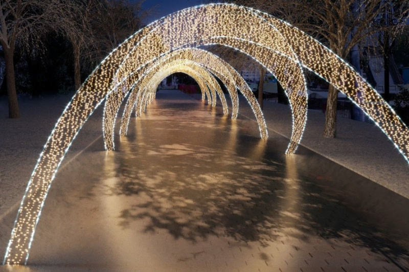 В Благовещенске установили сияющую арочную аллею - 2x2.su картинка 2