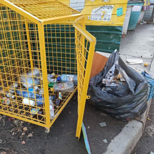 Простоял сутки: в Благовещенске сломали контейнер для сбора пластика - 2x2.su