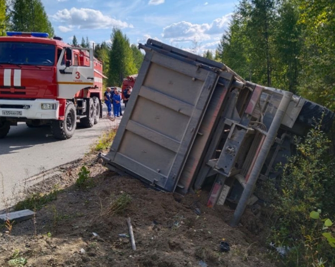 В Тындинском округе водителя зажало в кабине при опрокидывании грузовика - 2x2.su