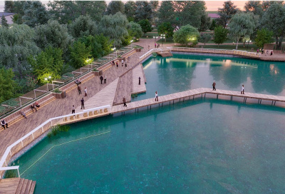 Шезлонги и навес с качелями: представлен проект обновлённого парка в селе Ивановка - 2x2.su