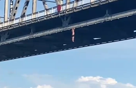 Амурчанин нырнул с Зейского моста в воду и попал на видео