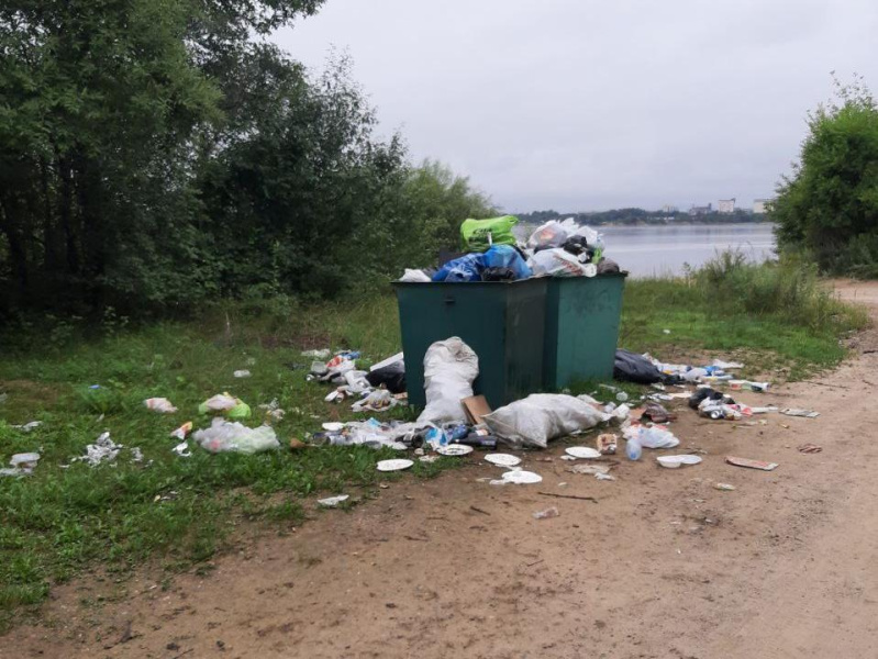 Амурчане пожаловались на переполненные мусорные контейнеры рядом с берегом Зеи - 2x2.su