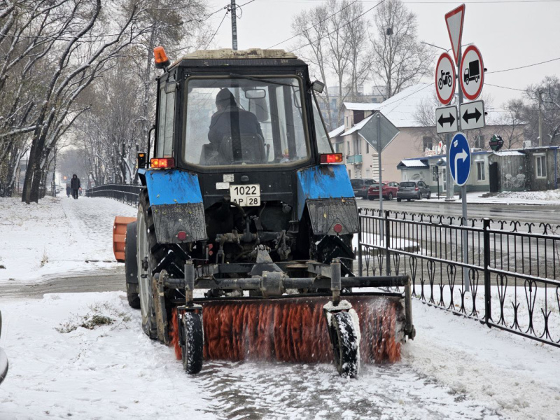 «А вот и зима»: первый снег выпал сразу в нескольких амурских городах - 2x2.su