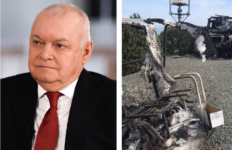 Автомобили Дмитрия Киселёва в Крыму сожгли, теперь особняк ведущего будет охранять Росгвардия
