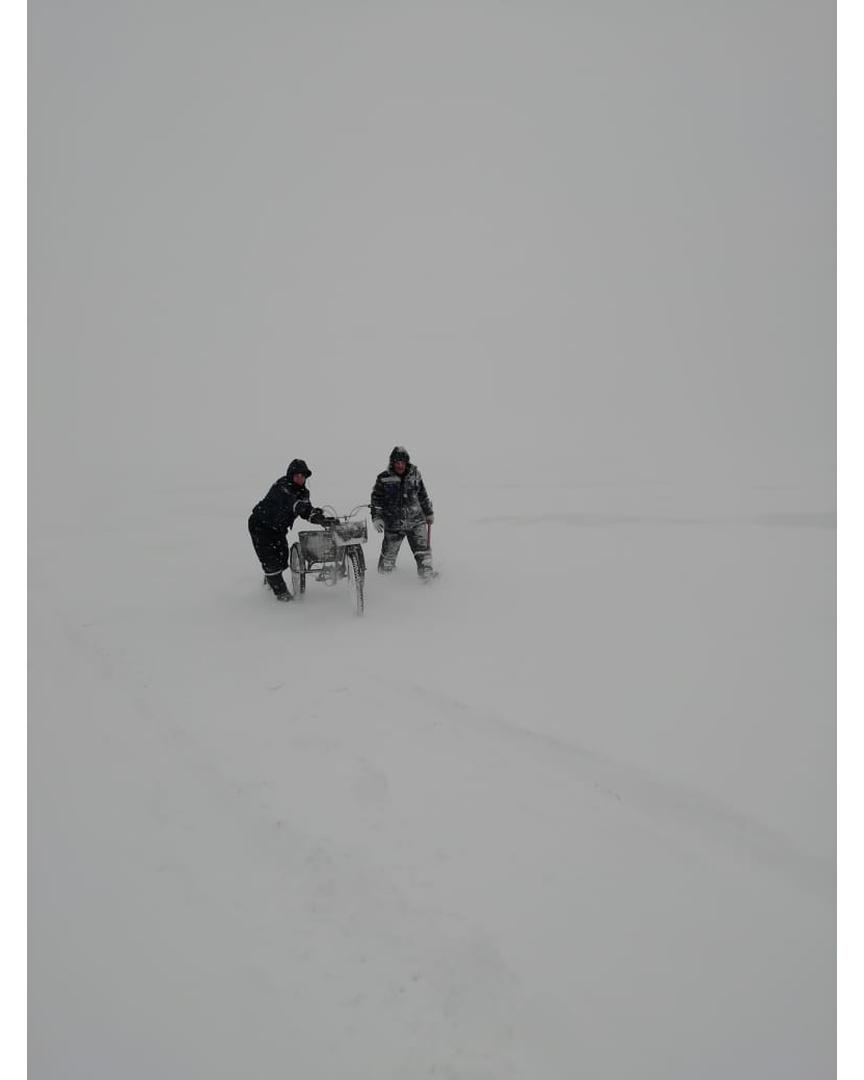 Во время снежной бури выход серий. Катаются на Зее на.