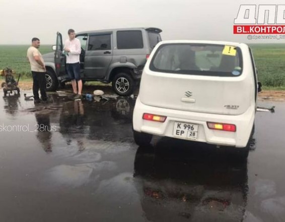 В Приамурье семья с детьми врезалась в машину, чтобы не сбить дорожников